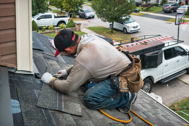 Professional Roof Installation technician working in Babson Park, MA